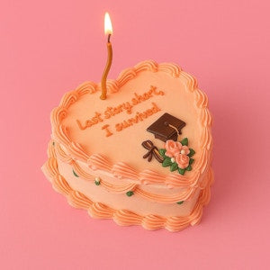 Heart Graduation Cake