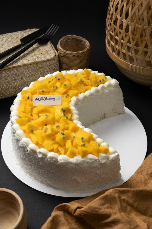 Coconut Mango passion fruit cake