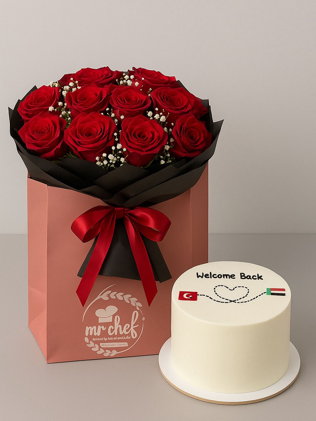 welcome Back cake & Flowers