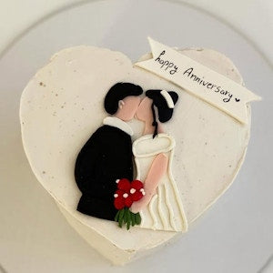 Anniversary heart cake
