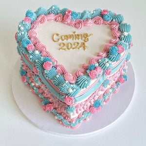Pink Blue Vintage Cake