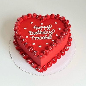Red Vintage Heart Shape Cake